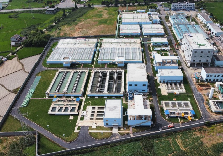 四川省首批“5+1”重點特色園區(qū)甘眉工業(yè)園區(qū)修文鎮(zhèn)污水處理廠項目。中國五冶集團供圖