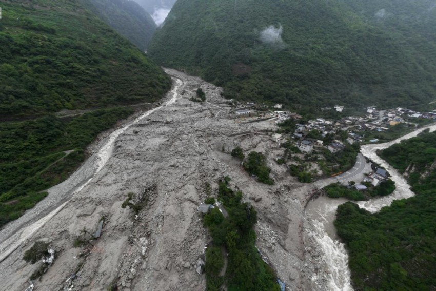 泥石流災(zāi)害受災(zāi)畫面。中國安能集團(tuán)供圖