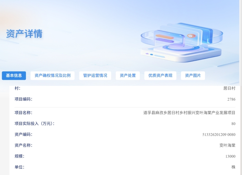 居日村“一資一碼”資產(chǎn)詳情界面切圖。何曉紅供圖